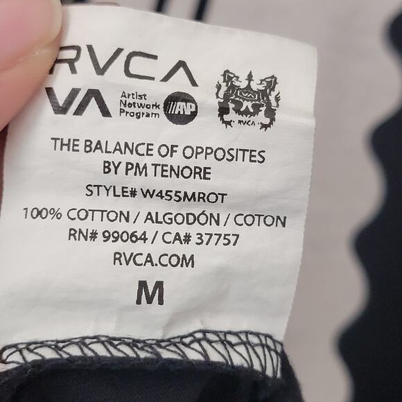 RVCA Longsleeve Sz Medium Black Graphic‎ Moon Shirt Casual Surfer Skater Beachy - Picture 7 of 8